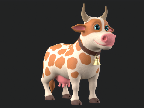 Cartoon Cow V01 Modelo 3D