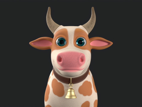 Cartoon Cow V01 Modelo 3D