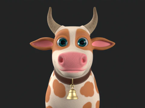 Cartoon Cow V01 3D Model