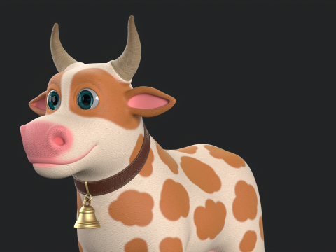 Cartoon Cow V01 Modelo 3D