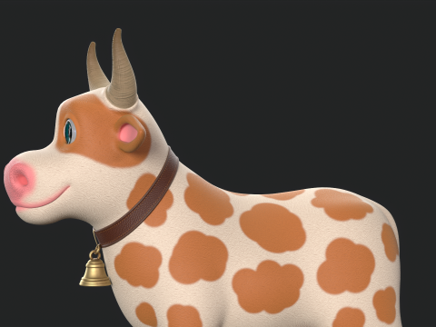 Cartoon Cow V01 Modelo 3D