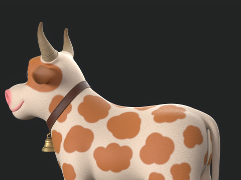 Cartoon Cow V01 Modelo 3D