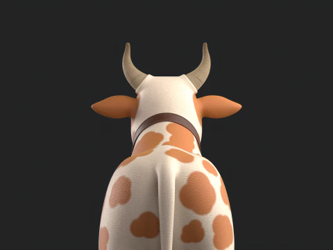 Cartoon Cow V01 3D Model