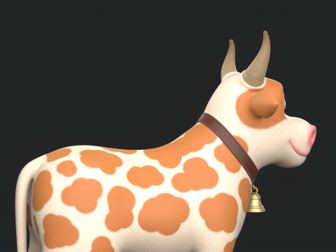 Cartoon Cow V01 Modelo 3D