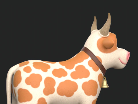 Cartoon Cow V01 3D Model