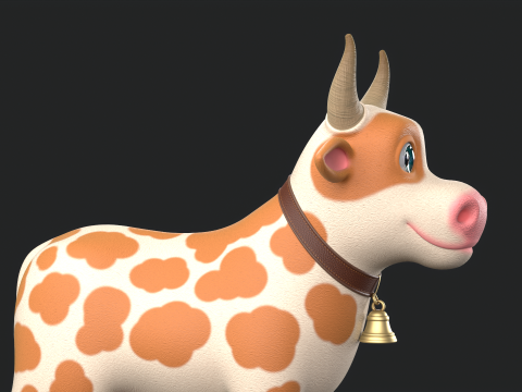 Cartoon Cow V01 Modelo 3D