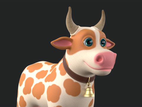 Cartoon Cow V01 Modelo 3D