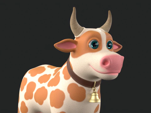 Cartoon Cow V01 3D Model