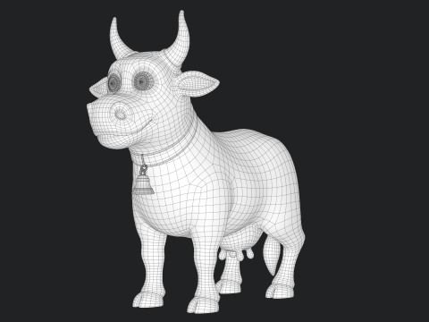 Cartoon Cow V01 Modelo 3D