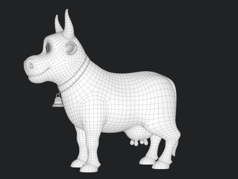 Cartoon Cow V01 Modelo 3D