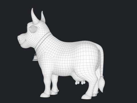 Cartoon Cow V01 Modelo 3D