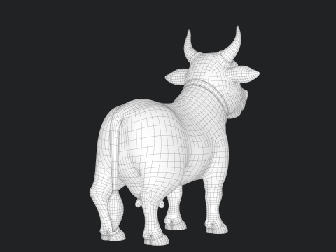 Cartoon Cow V01 Modelo 3D