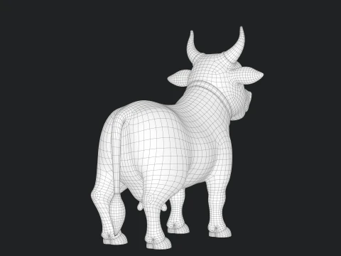 Cartoon Cow V01 3D Model