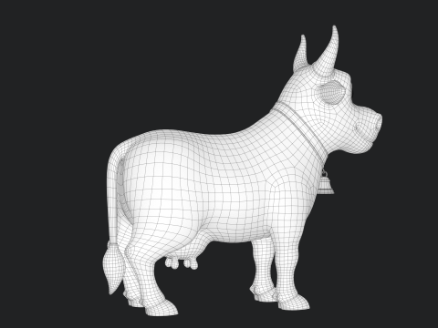 Cartoon Cow V01 Modelo 3D