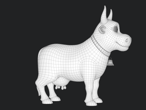 Cartoon Cow V01 Modelo 3D