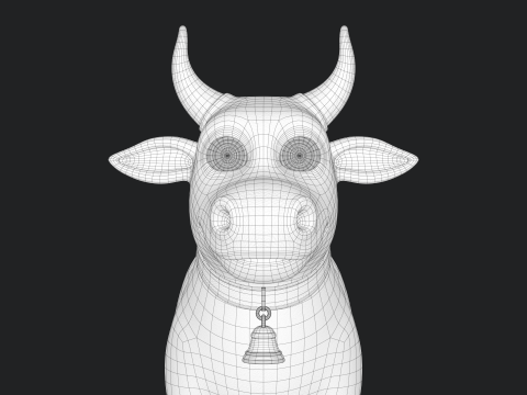 Cartoon Cow V01 Modelo 3D