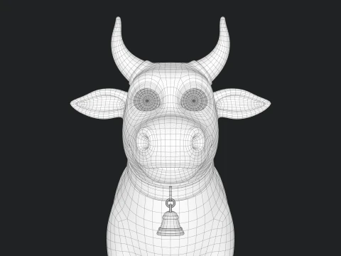 Cartoon Cow V01 3D Model