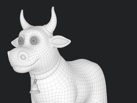 Cartoon Cow V01 Modelo 3D