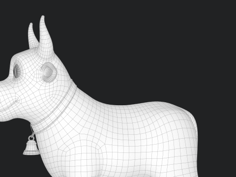 Cartoon Cow V01 Modelo 3D