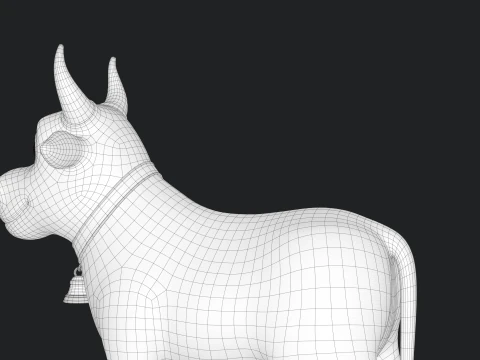 Cartoon Cow V01 3D Model
