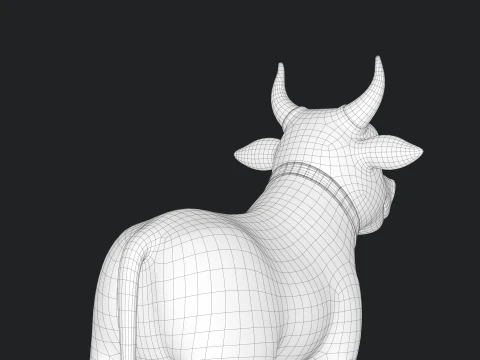 Cartoon Cow V01 3D Model