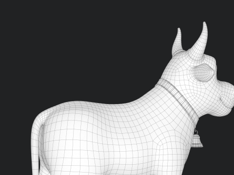 Cartoon Cow V01 Modelo 3D