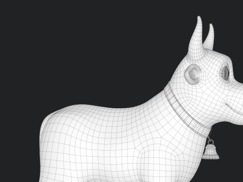 Cartoon Cow V01 Modelo 3D