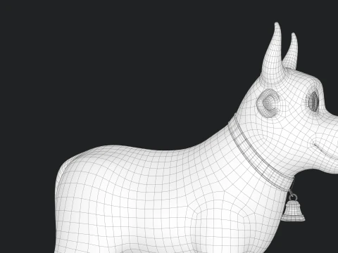 Cartoon Cow V01 3D Model