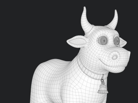 Cartoon Cow V01 Modelo 3D