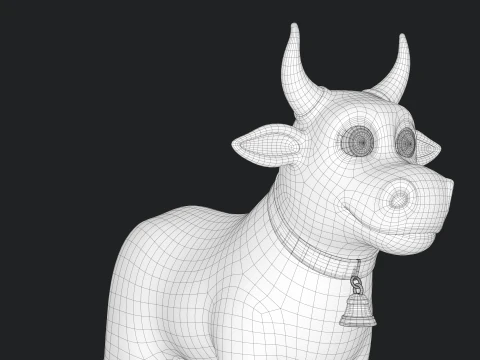 Cartoon Cow V01 3D Model