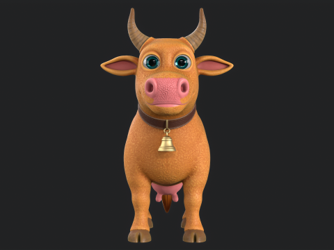 Cartoon Cow V02 Modello 3D