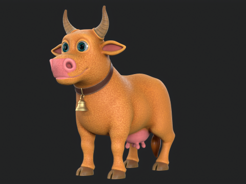 Cartoon Cow V02 Modello 3D