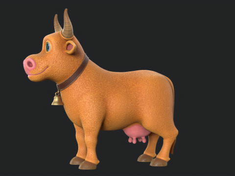 Cartoon Cow V02 Modello 3D