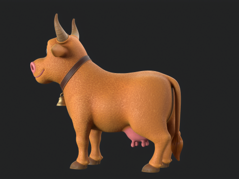 Cartoon Cow V02 Modello 3D