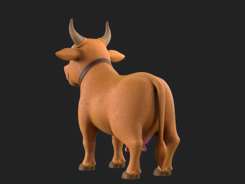 Cartoon Cow V02 3D Model