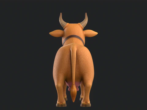 Cartoon Cow V02 3D Model