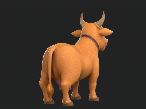 Cartoon Cow V02 3D Model
