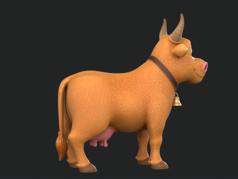 Cartoon Cow V02 Modello 3D
