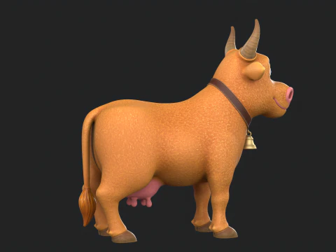 Cartoon Cow V02 3D Model