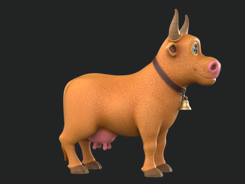 Cartoon Cow V02 Modello 3D