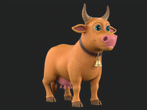 Cartoon Cow V02 Modello 3D