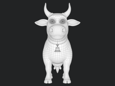 Cartoon Cow V02 Modello 3D