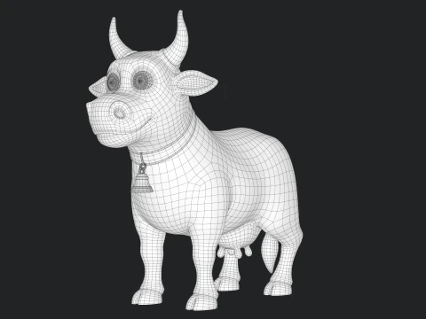 Cartoon Cow V02 3D Model