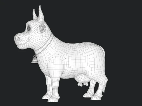 Cartoon Cow V02 3D Model