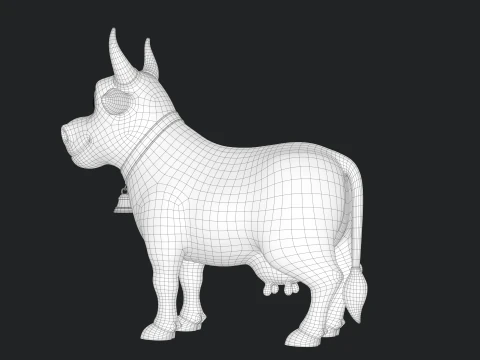 Cartoon Cow V02 3D Model