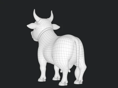 Cartoon Cow V02 3D Model