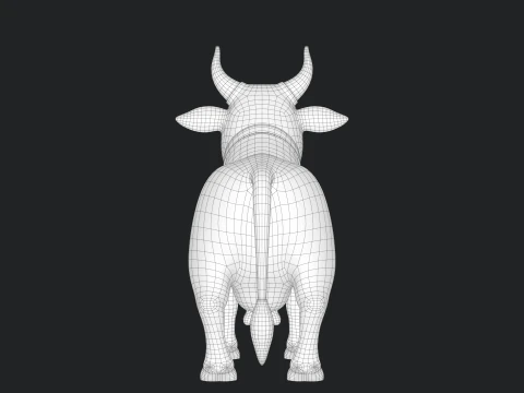 Cartoon Cow V02 3D Model