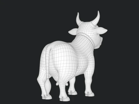 Cartoon Cow V02 3D Model