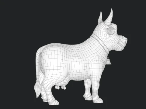 Cartoon Cow V02 3D Model