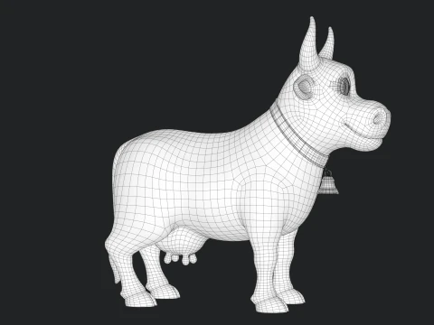 Cartoon Cow V02 3D Model
